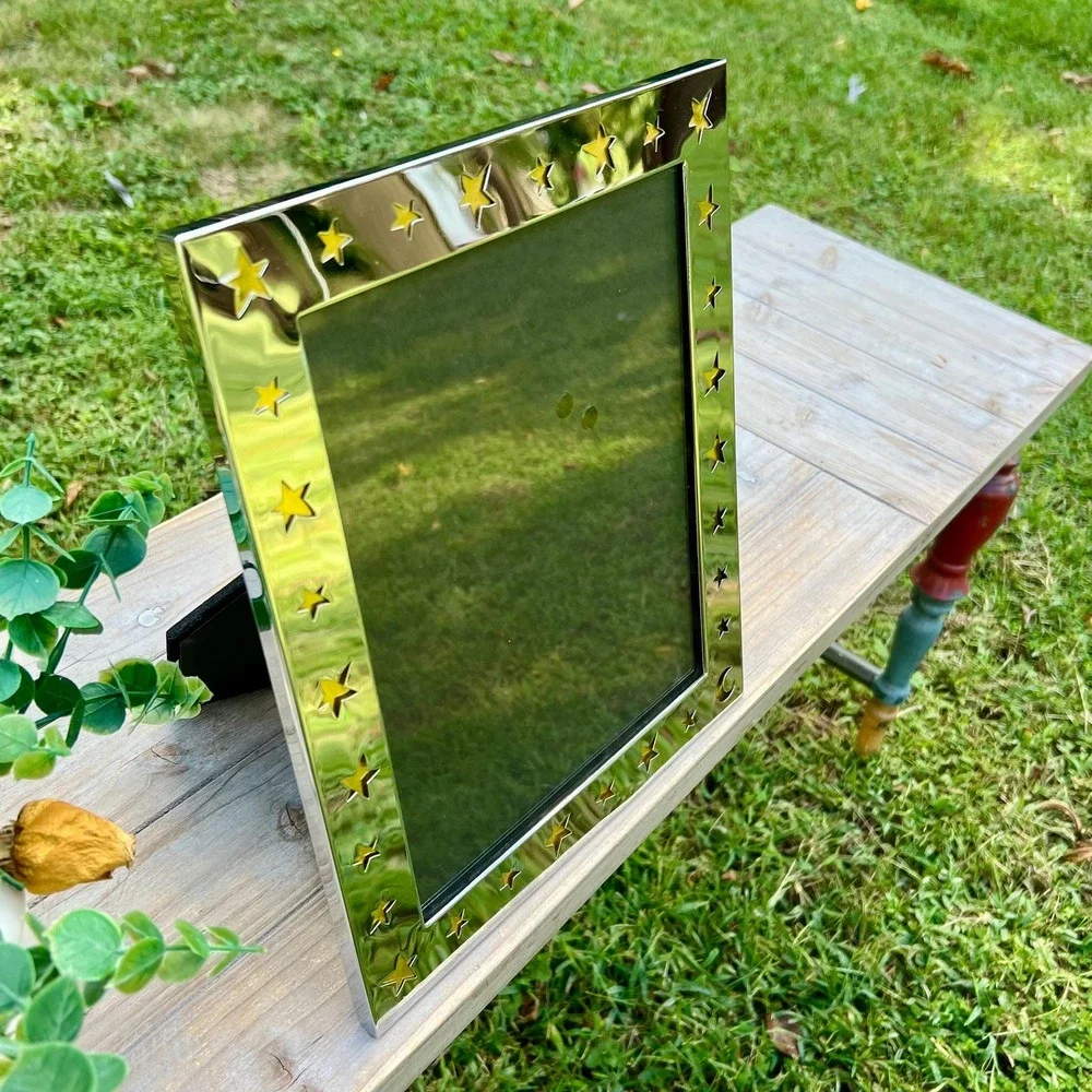 Celestial Star and Moon Silver and Glass Picture Frame | 8x10